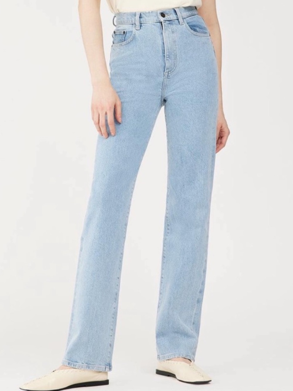 DL1961 Light Wash High-Rise Ella Straight Jeans
